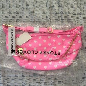 New Stoney Clover Lane Hearts Pink Jumbo Fanny Pack